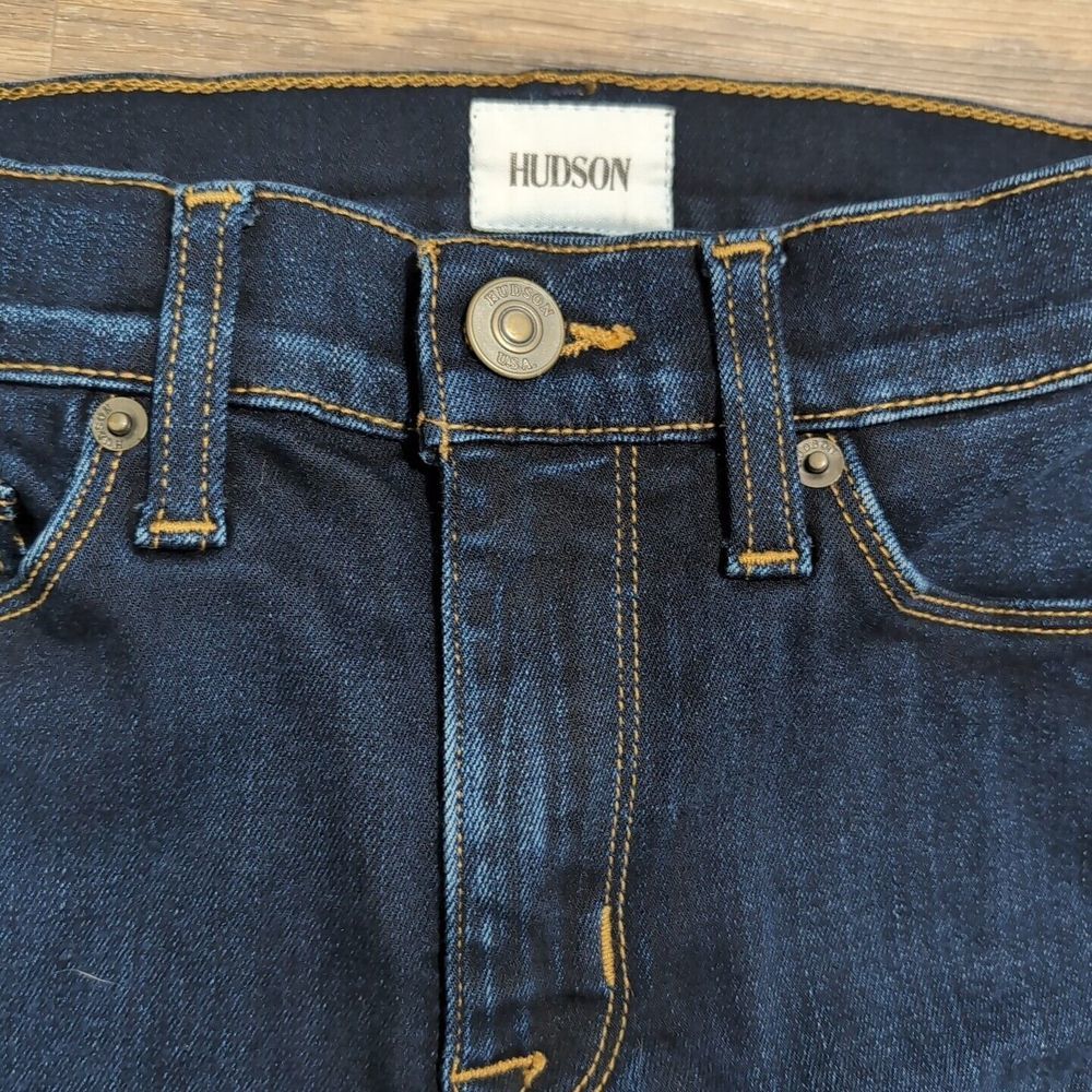 Hudson Womens Size 24 Barbara Mid Rise Super Skinny Jeans Dark Wash Denim 25F